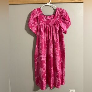 Hawaiian Reserve Collection Floral Pink Mumu Dress 1X